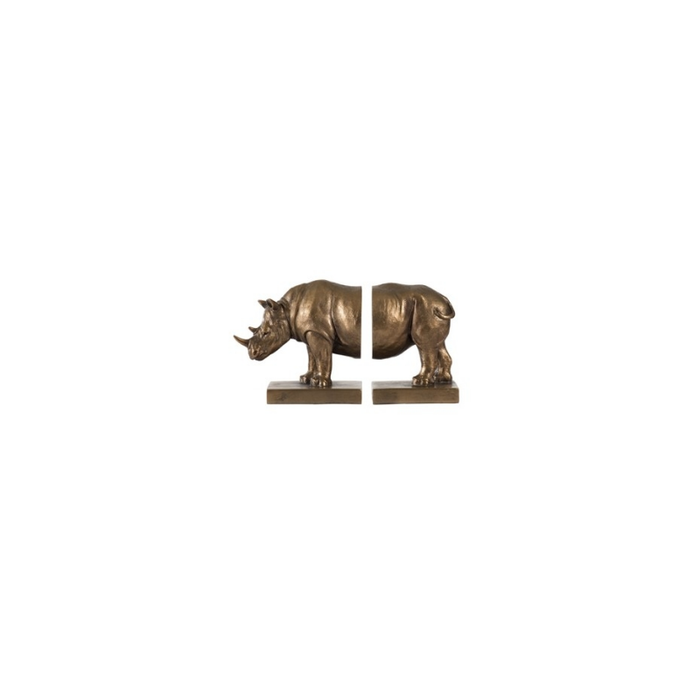 Bronze Rhino Bookend Set