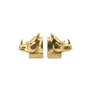 Bronze Rhino Bookends