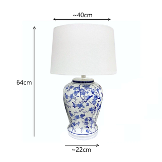 Brooklynn Blue & White Porcelain Table Lamp Dimensions