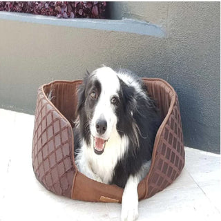 Brown Diamond Suede Luxury Dog & Pet Bed