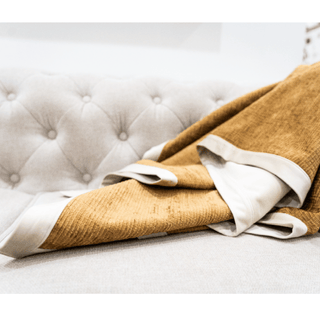 Brown Throw with White Border Close-up