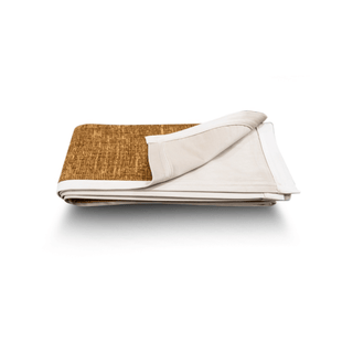 Brown Throw with White Border Folded