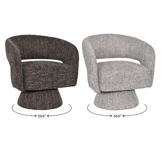 Bruno Swivel Accent Chair Chocolate And Almond