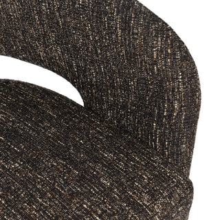 Bruno Swivel Accent Chair Chocolate Fabric Close-up