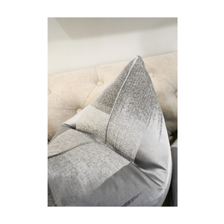 Brushed Artistic Grey Shades Cushion Close Up Look