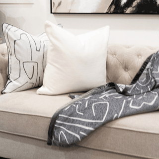 Brushed Bark Throw with Satin Border Folded Close-up Set