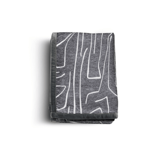 Brushed Bark Throw with Satin Border Folded Top View