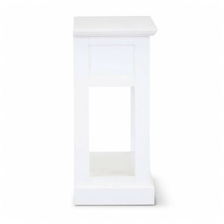 Brushed White 2 Drawer Coastal Console Hallway Table Side Profile