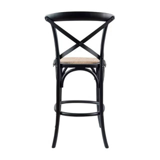 Cafe Bar Stool in Black Back Profile