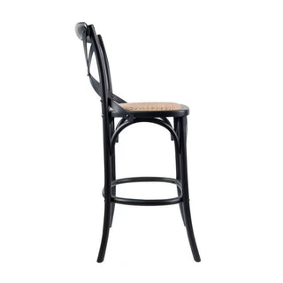 Cafe Bar Stool in Black Side Profile