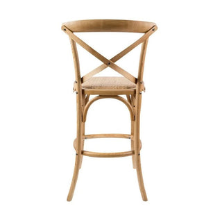 Cafe Bar Stool in Oak Back Profile