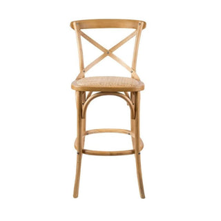 Cafe Bar Stool in Oak Front Profile