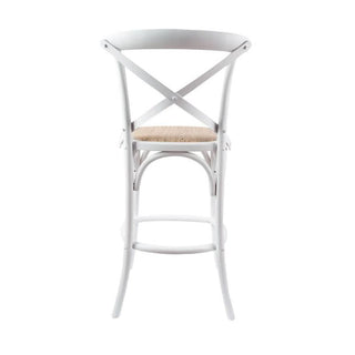 Cafe Bar Stool in White Back Profile
