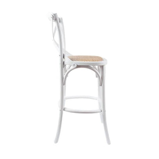 Cafe Bar Stool in White Side Profile