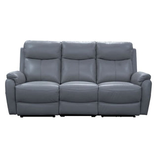 Camden Luxe Leather Electric Recliner Lounge Set Gunmetal 3 seater