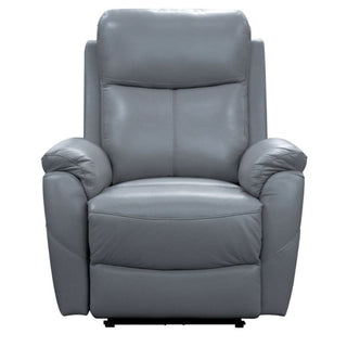 Camden Luxe Leather Electric Recliner Lounge Set Gunmetal Single Front Profile