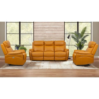 Camden Luxe Leather Electric Recliner Set Tangerine
