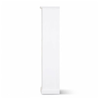 Cape Cod Charm: Brushed White Coastal Bookcase Side Profile