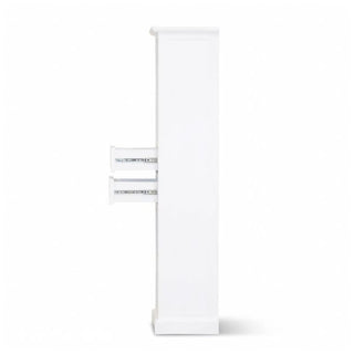 Cape Cod Charm: Brushed White Coastal Bookcase Side Profile With Open Drawers