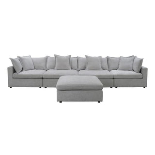 Carolina Silver Corner Lounge Suite with Ottoman in the middle