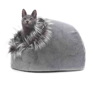 Cat in the Heavenly Plush Igloo Haven Cat Bed