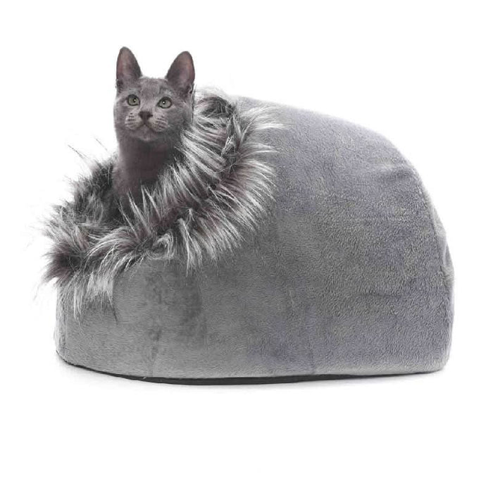 Cat in the Heavenly Plush Igloo Haven Cat Bed