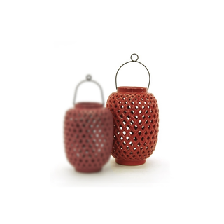 Ceramic Lantern Red Large