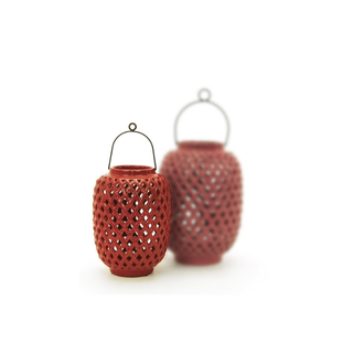 Ceramic Lantern Red Small