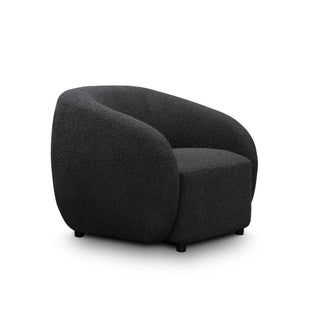 Charcoal Aspen Boucle Fabric Armchair Side Profile