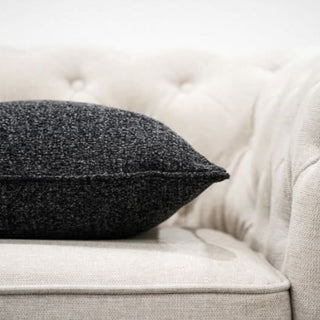Charcoal Grey Woven Cushions Close Up Look