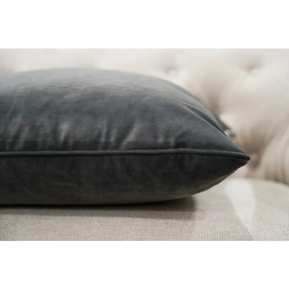  Charcoal Velvet Cushion Close-up