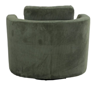 Charlotte Swivel Chair in Olive Back Profile
