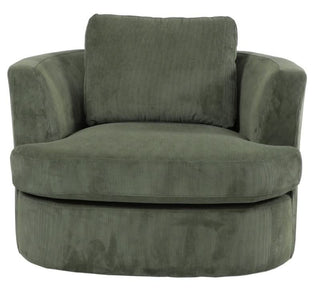 Charlotte Swivel Chair in Olive Front Profile