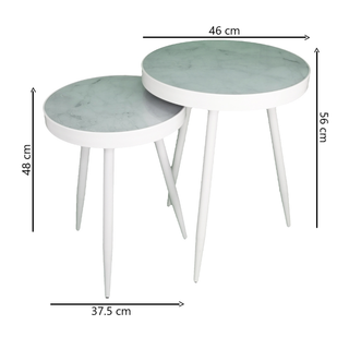Charming Circle of Bliss: Round Tea Table in Pristine White Dimensions