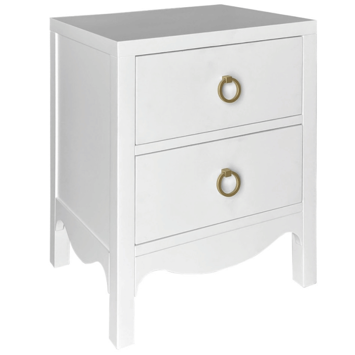 Cheltenham Double Drawer Bedside Table Side View