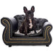Chesterfield PU Leather Luxury Pet Bed Dog Sofa With a Dog