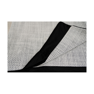 Chic Contrast Grey Black Double Sided Throw  Close up trim look