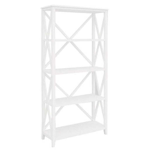 Chic Hampton Elegance Bookcase With 4 Shelves White Acacia
