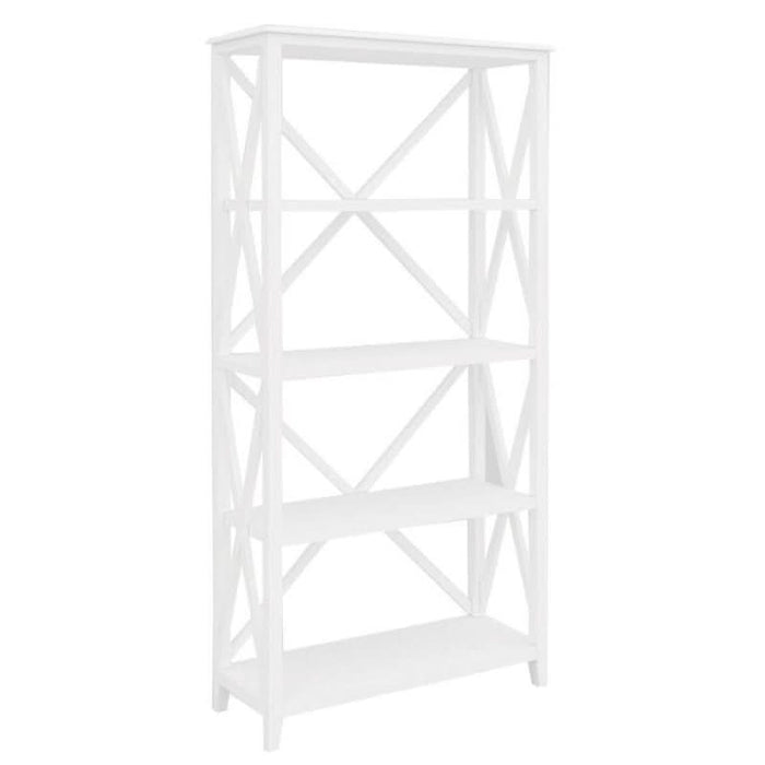 Chic Hampton Elegance Bookcase With 4 Shelves White Acacia