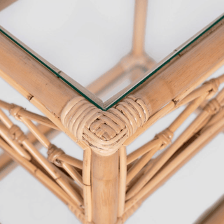 Chippendale Tan Bedside Table corner
