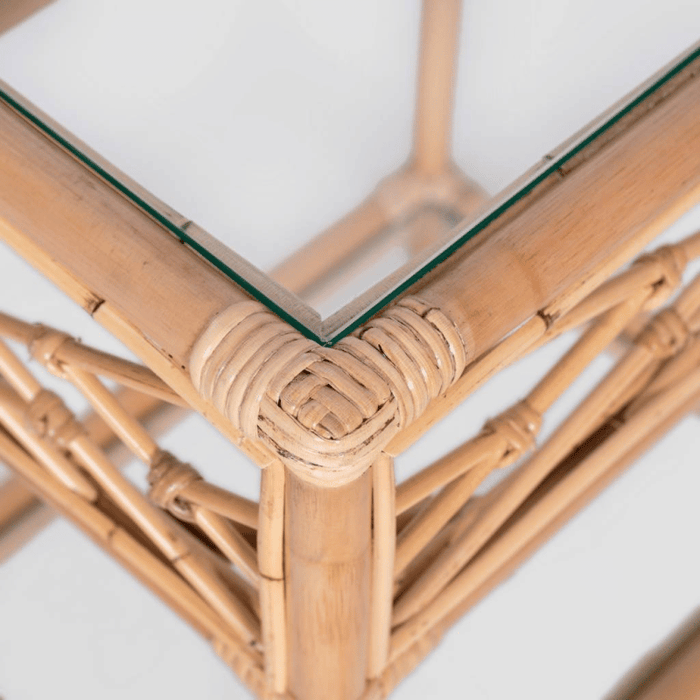 Chippendale Tan Bedside Table corner