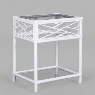Chippendale White Bedside Table