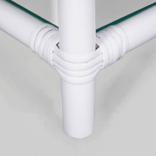 Chippendale White Bedside Table Bottom corner