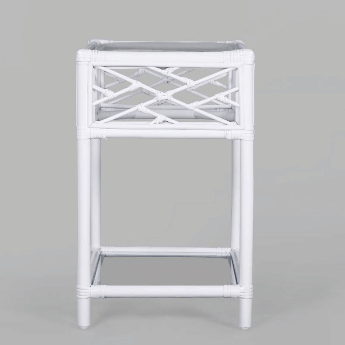 Chippendale White Bedside Table Side View