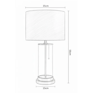 Chrome Glass Lamp Dimensions