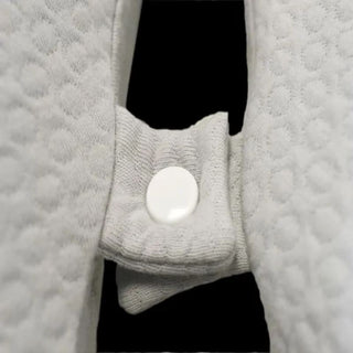 Close-up of Love N Care Nova Pregnancy Pillow with snap button fastener