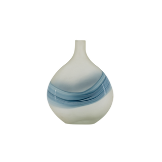Coastal Blue Swirl Glass Vase