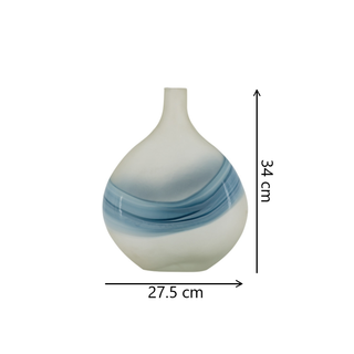 Coastal Blue Swirl Glass Vase Dimensions 
