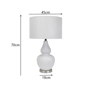Coastal White Classic Table Lamp With White Shade 70cm x 45cm