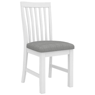 Coastal White Slat-Back Dining Chair